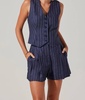 kaiko pinstripe vest in indigo denim stripe