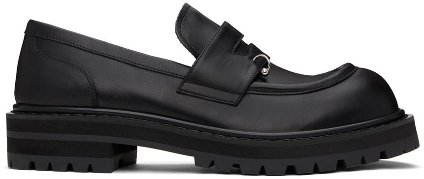 Black Leather Chunky Loafers