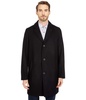 Cole Haan Men’s Melton Wool Notched Collar Coat With Welt Body Pockets