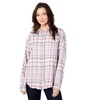 Lucky Brand Women's Long Sleeve Oversized Distressed Plaid Shirt