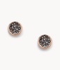 women's rose gold-tone brass stud earrings