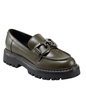 trisca lug sole chain loafer in dark green