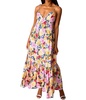 soleil monet tie shoulder maxi dress in pink multi