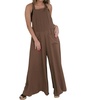 good day drawstring jumpsuit in chocolate