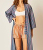 cotton stripe tash shorts in batik stripe sage