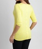 button-back scoop neck top in yellow