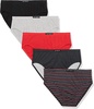 men's 5-pack cotton low rise brief in grey/red