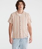 short sleeve textured stripe linen shirt