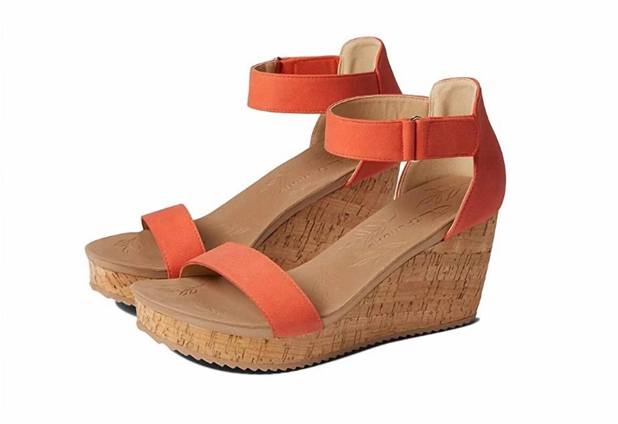 kaya wedge sandal in orange