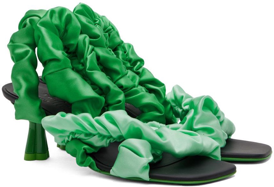 Green & Black Mimi Heeled Sandals