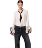 elisabetta franchi butter shirt with ruffles