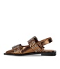 Ganni  Bronze Slingback Ballet Flat Shoe With Buckles