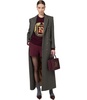 elisabetta franchi taupe double-breasted belted coat