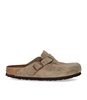 birkenstock boston suede taupe women's clog