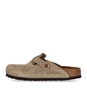 birkenstock boston suede taupe women's clog