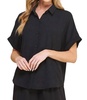 sadie short sleeve button down in black