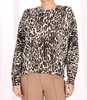 cashmere oversized crew sweater in leopard