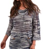 pocket cowl neck 3/4 sleeve tunic in denim