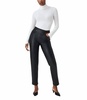 leather-like slim straight pant in luxe black