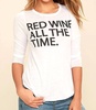 red wine all the time tee in white