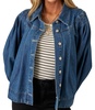 pleated jacket in denim