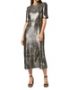 lois dress in olive metallic