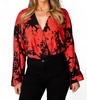 ariana kimono sleeve bodysuit in dahlia