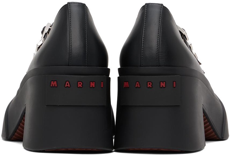 Black Pablo Triple-Buckle Mary Jane Heels