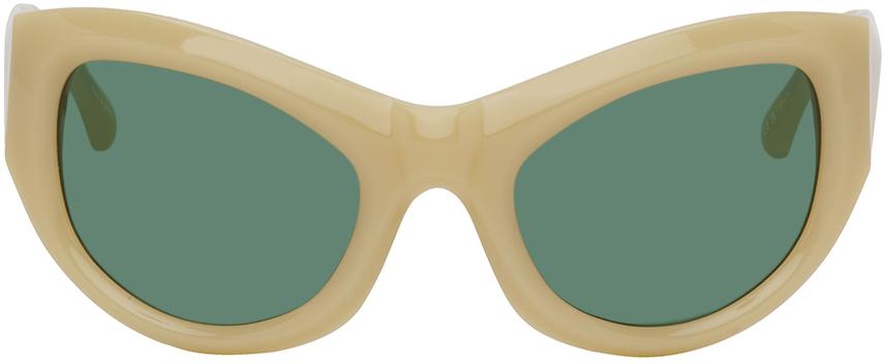 SSENSE Exclusive Beige Linda Farrow Edition Goggle Sunglasses