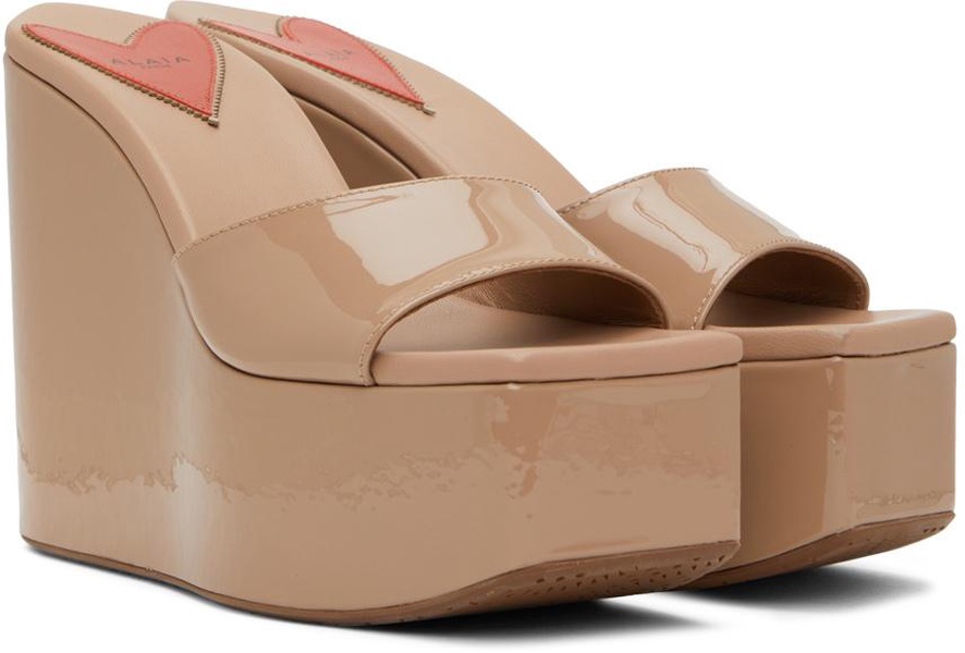 Pink Platform Wedge Mules