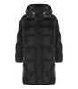 elisabetta franchi black satin hooded padded coat