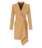 elisabetta franchi bronze double-breasted coat dress with ruffles