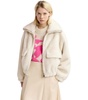 Essentiel Antwerp  Genz White Faux Fur Bomber Jacket