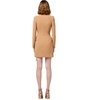 elisabetta franchi bronze double-breasted coat dress with ruffles