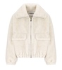 Essentiel Antwerp  Genz White Faux Fur Bomber Jacket