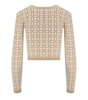 Elisabetta Franchi Monogram-Jacquard Cropped Zipped Cardigan