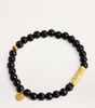 Black Agate and Gold-Plated Silver Bracelet