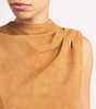 Lambskin Suede Ruched Top