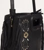 Leather Embellished M Top Handle Bag