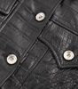 Leather Croc-Embossed Jacket 