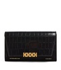 Croc-Embossed Leather Chain Wallet