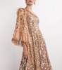 Sequin-Embellished Falling Leaves Gown 