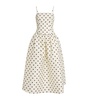 Taffeta Polka-Dot Midi Dress