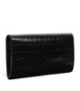 Croc-Embossed Leather Chain Wallet