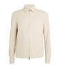 Silk-Blend Zip-Up Shirt