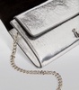 Leather Metallic Clutch Bag