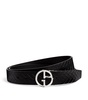 Leather Textured Logo Belt 