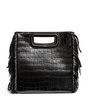 Croc-Embossed Leather M Top-Handle Bag