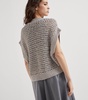 Silk-Linen Net Sweater Vest