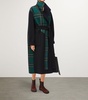 Wool-Blend Tartan Belted Coat